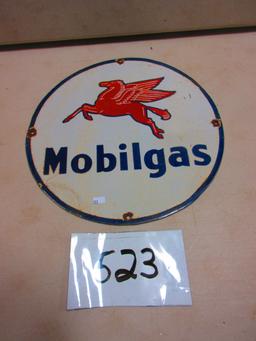 MOBILGAS  ROUND 15'' SIGN S.S.P. GOOD PIECE WITH PEGASUS