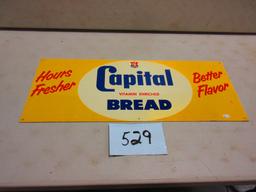 CAPITAL BREAD SIGN S.S.T. 12''X30'' GREAT COLOR NICE PIECE