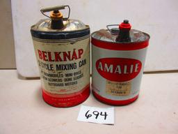 BELKNAP 2 CYCLE OIL CAN & AMALIE BOTH 5 GAL.