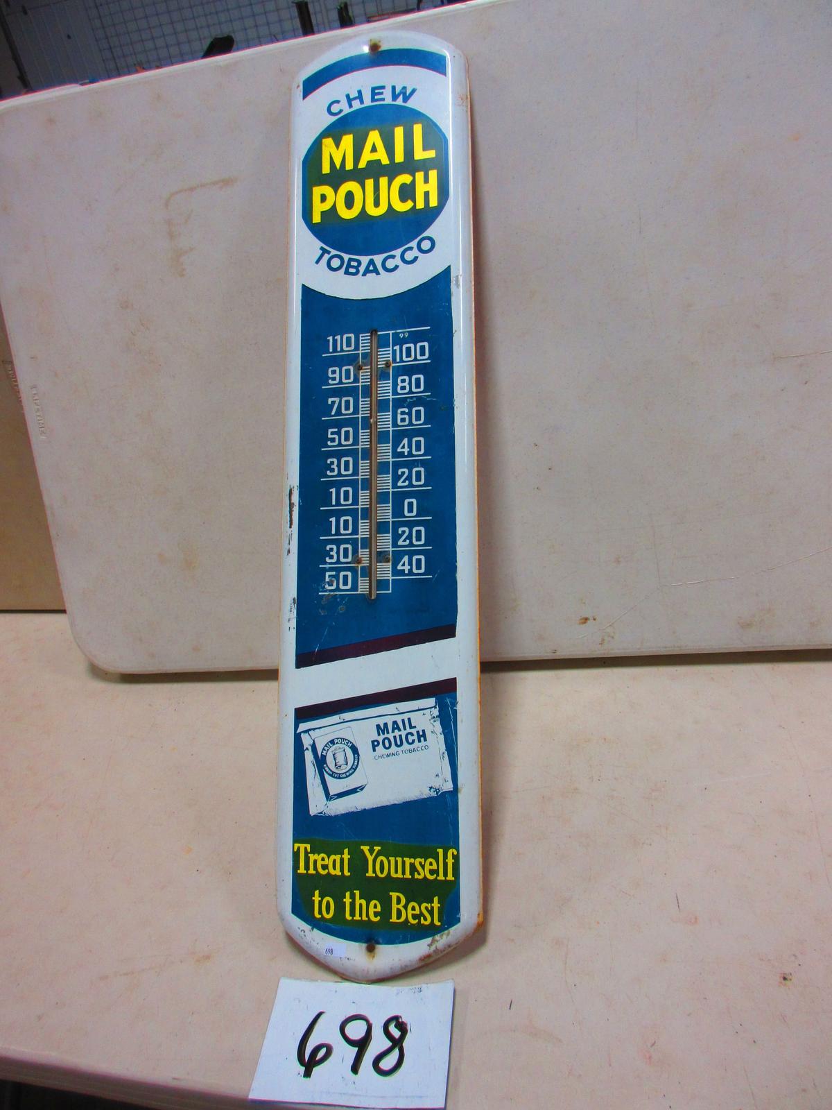 MAILPOUCH TOBACCO THERMOMETER 8''X39'' FADED