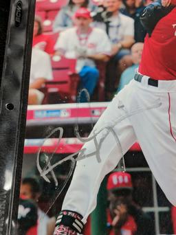 Bradley Zimmer, Indian Rookie signed MLB ball, blue ink sweet spot, JSA. Plus 8x10 signed.