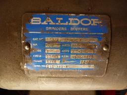 BALDOR 1021 W Grinder & Buffer on stand.  1.5HP, 1500/1800RPM, 3PH, 50/60HZ, 3528M