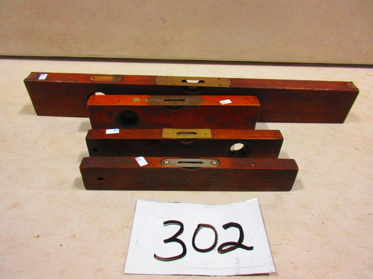 LOT OF 4 WOODEN LEVELS