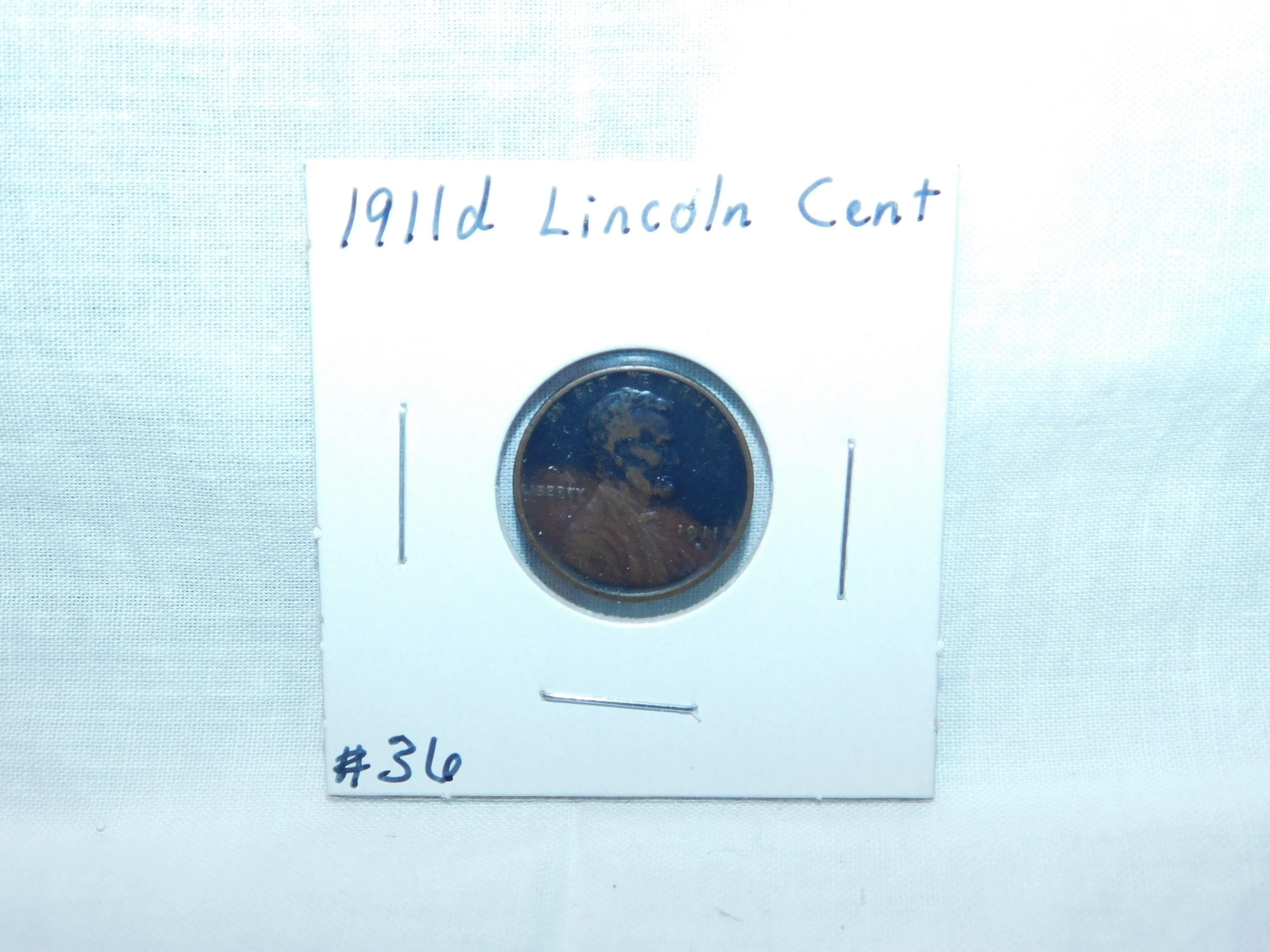 1911D LINCOLN CENT VF+