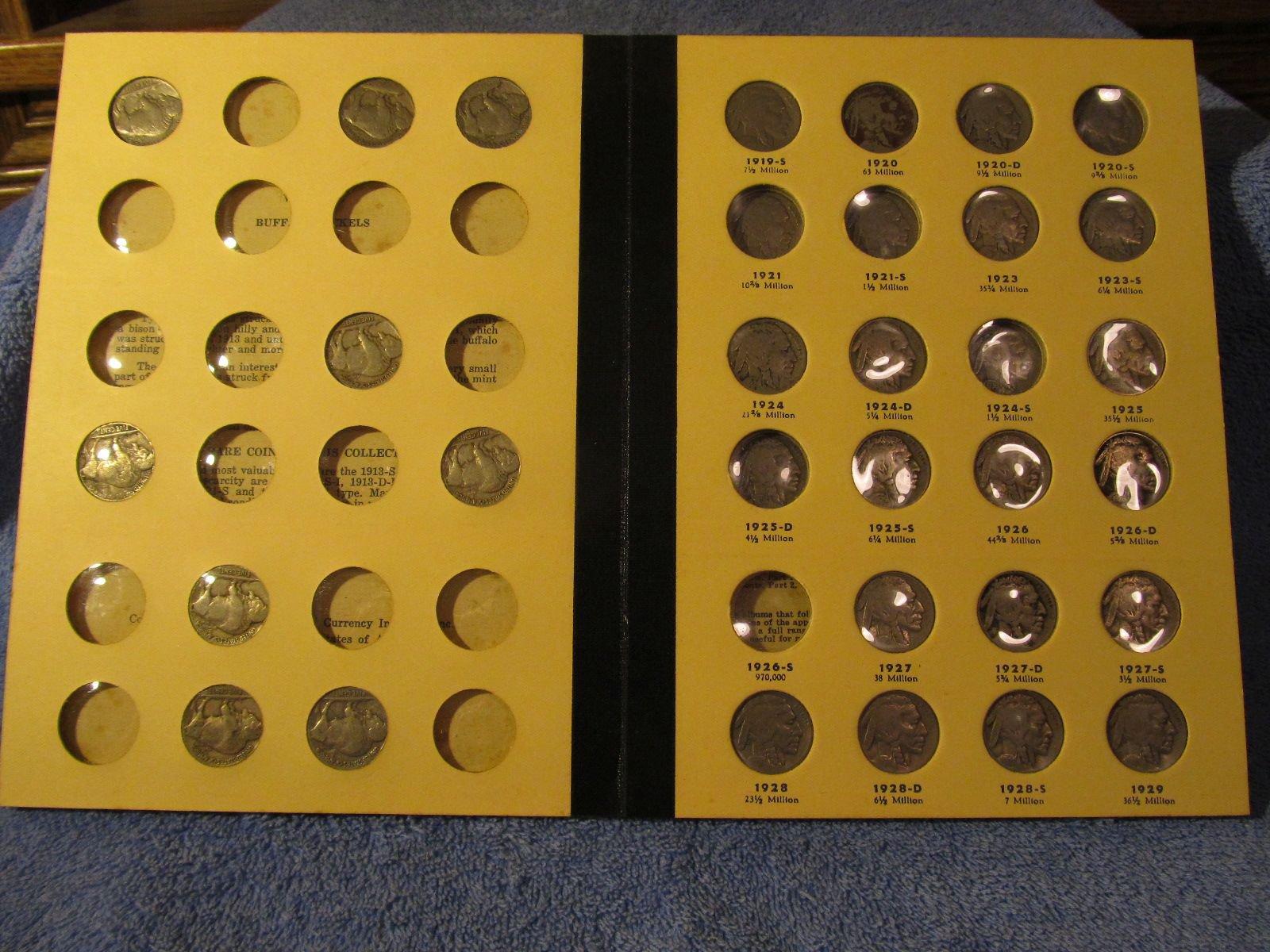 40 DIFFERENT BUFFALO NICKELS IN ALBUM 1913-37D