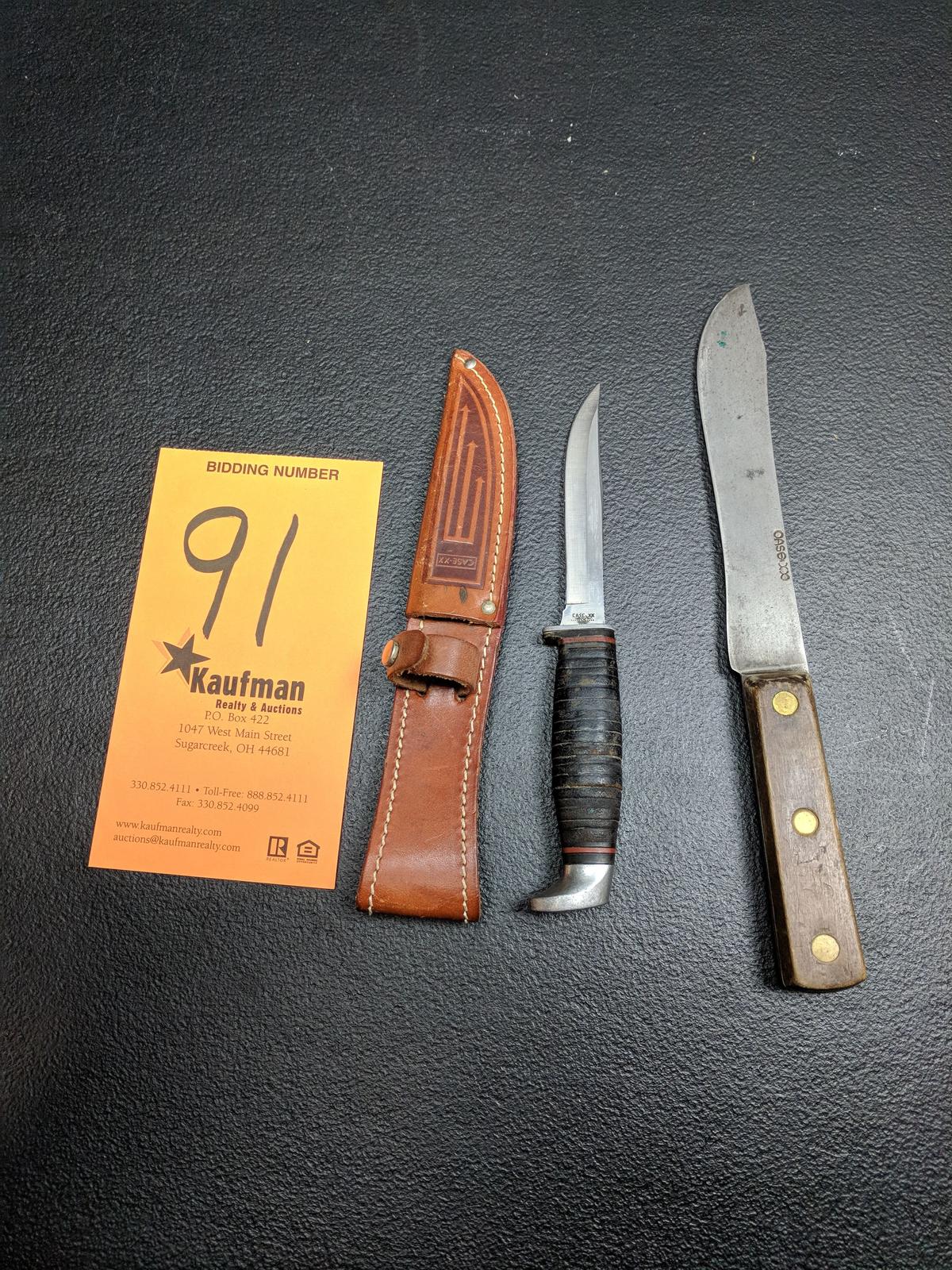 Case XX Straight Blade Knife & Sheath - 3 Finn SSP 9 dot & Case XX Knife