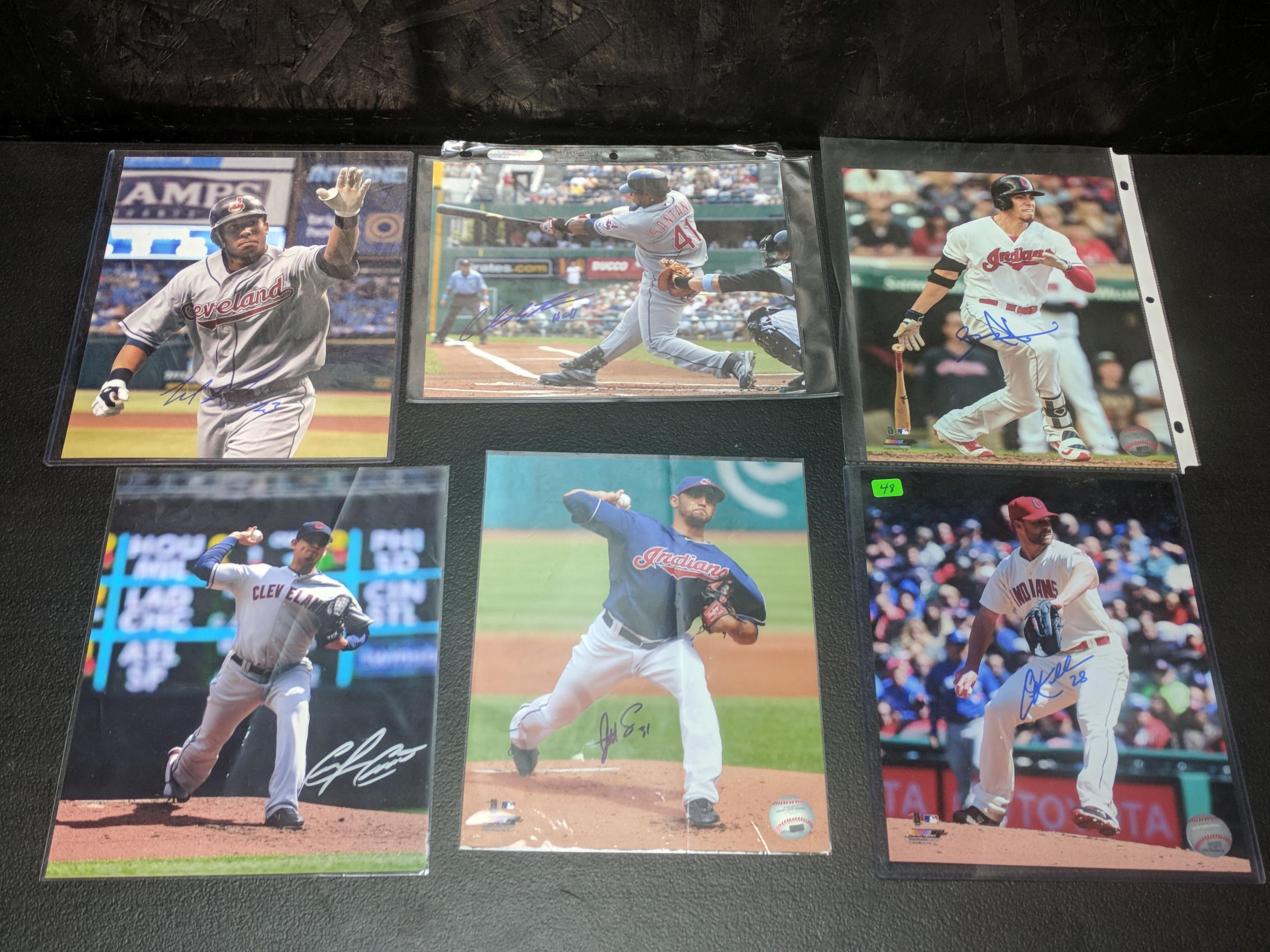 Cleveland Indians color 8X10 grouping: signed and in holders: Kluber, Salazar, Carrasco (silver shar
