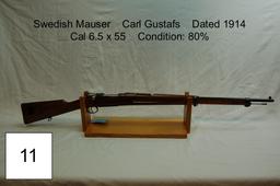 Swedish Mauser    Carl Gustafs    Dated 1914    Cal 6.5 x 55    Condition: 80%