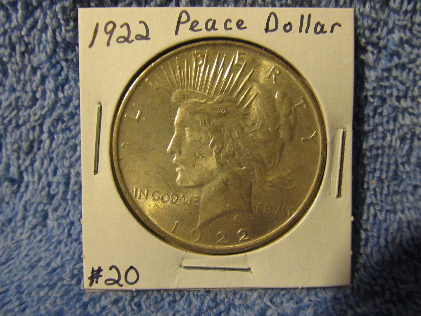 1922 PEACE DOLLAR BU