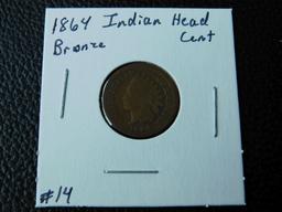 1864 BRONZE INDIAN HEAD CENT G