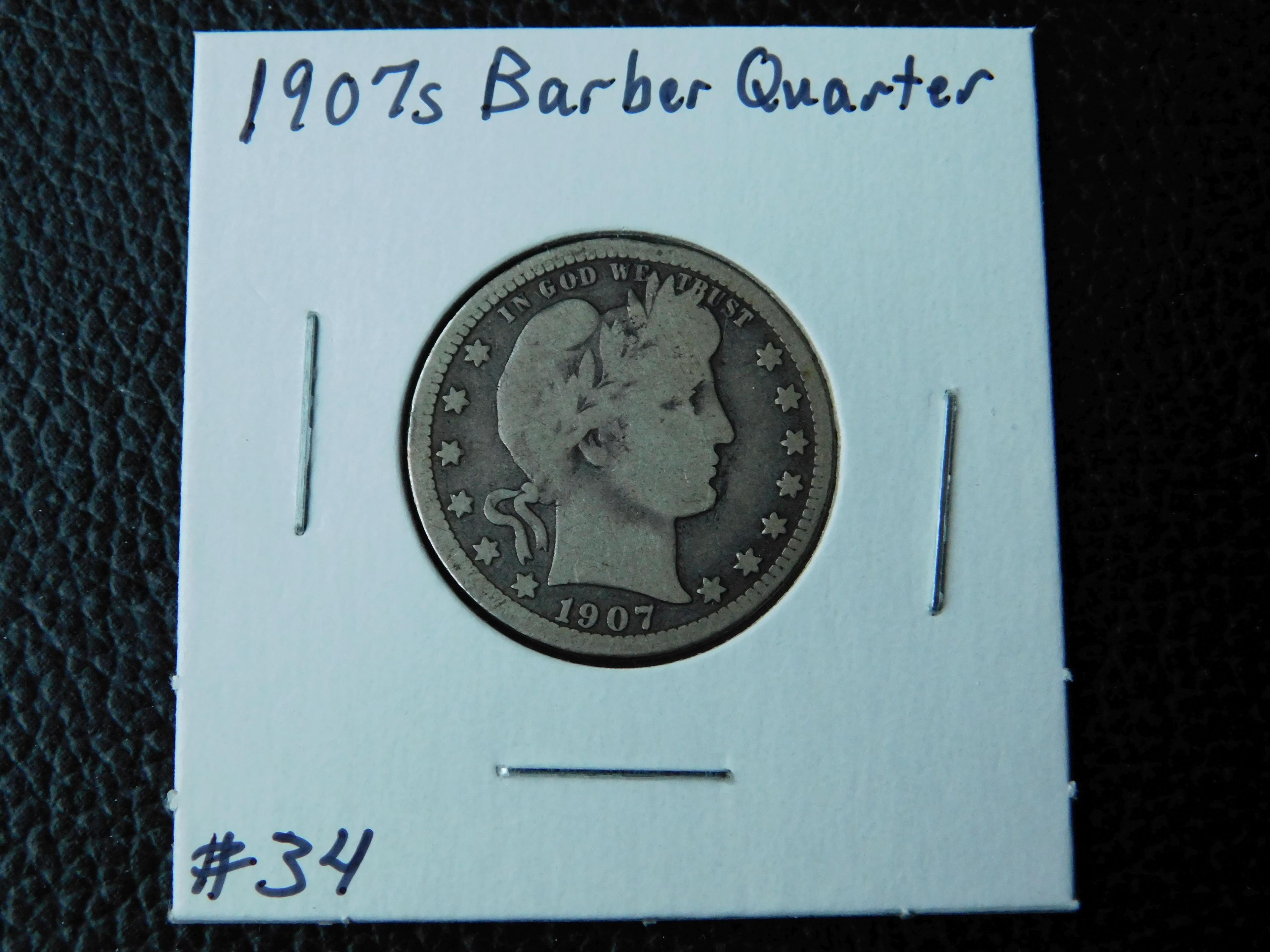 1907S BARBER QUARTER G