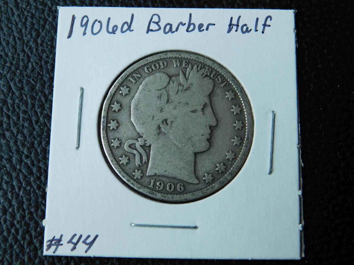 1906D BARBER HALF VG