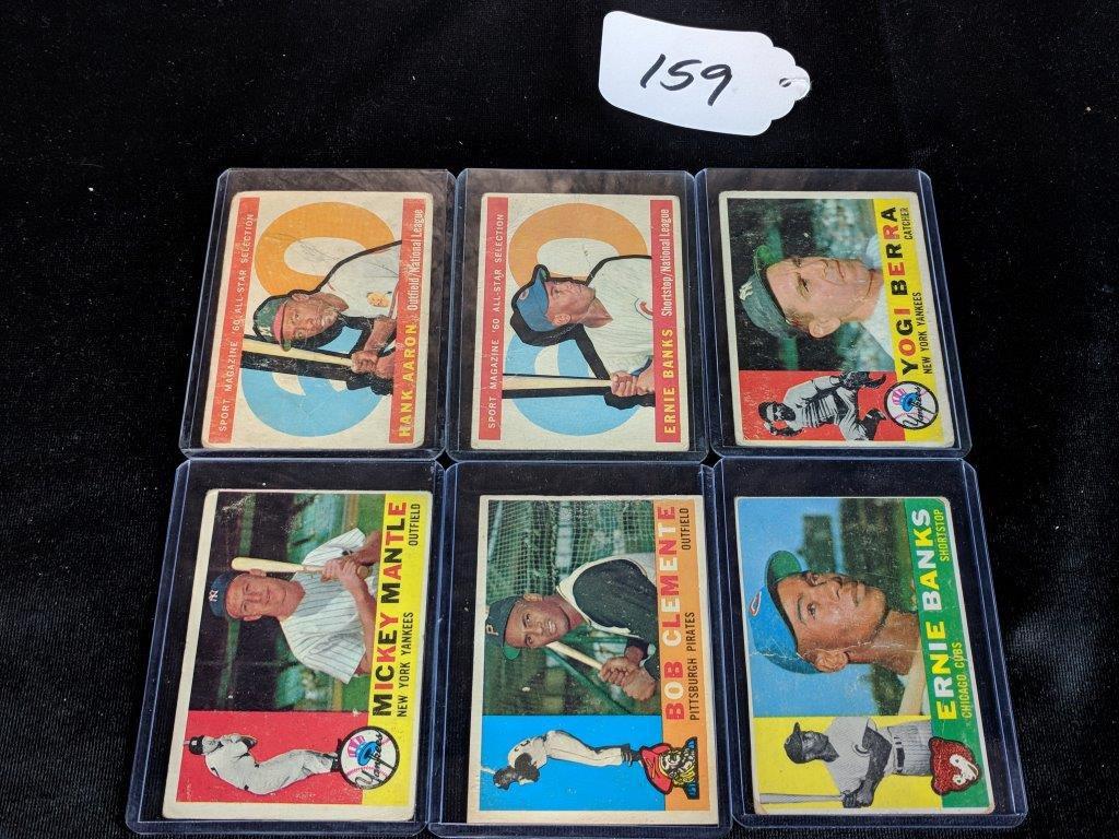 1960 Topps Baseball Off-grade Lot of 6 HOFers