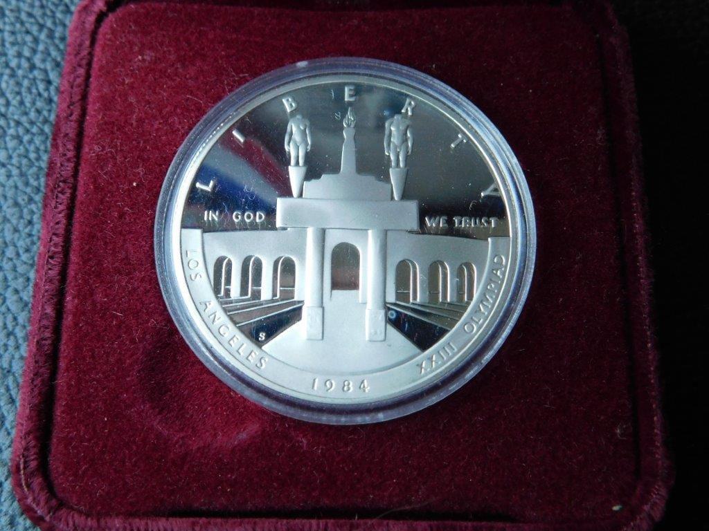 1984 U.S. OLYMPIC SILVER DOLLAR IN HOLDER PF