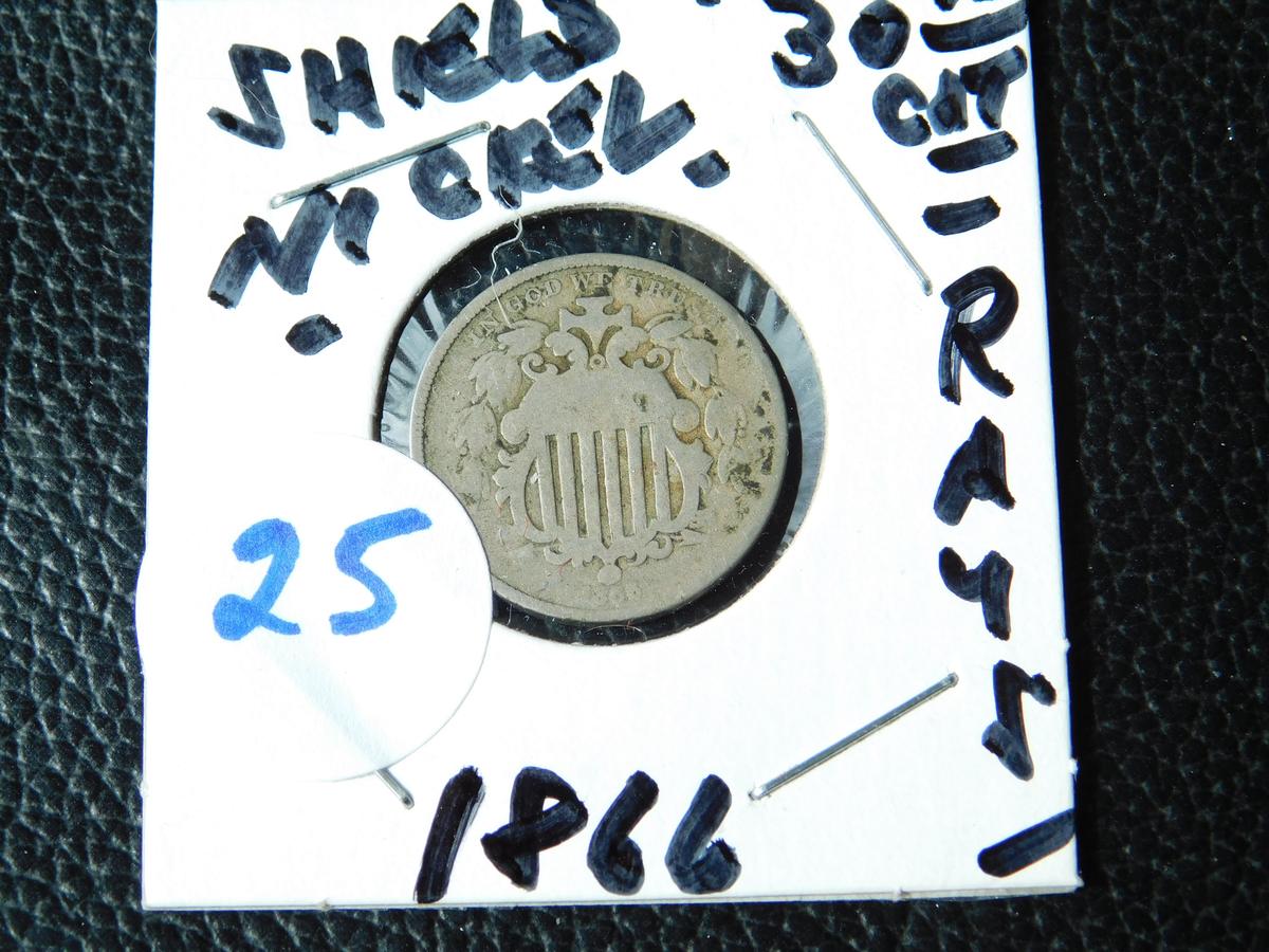 1866 SHIELD NICKEL G