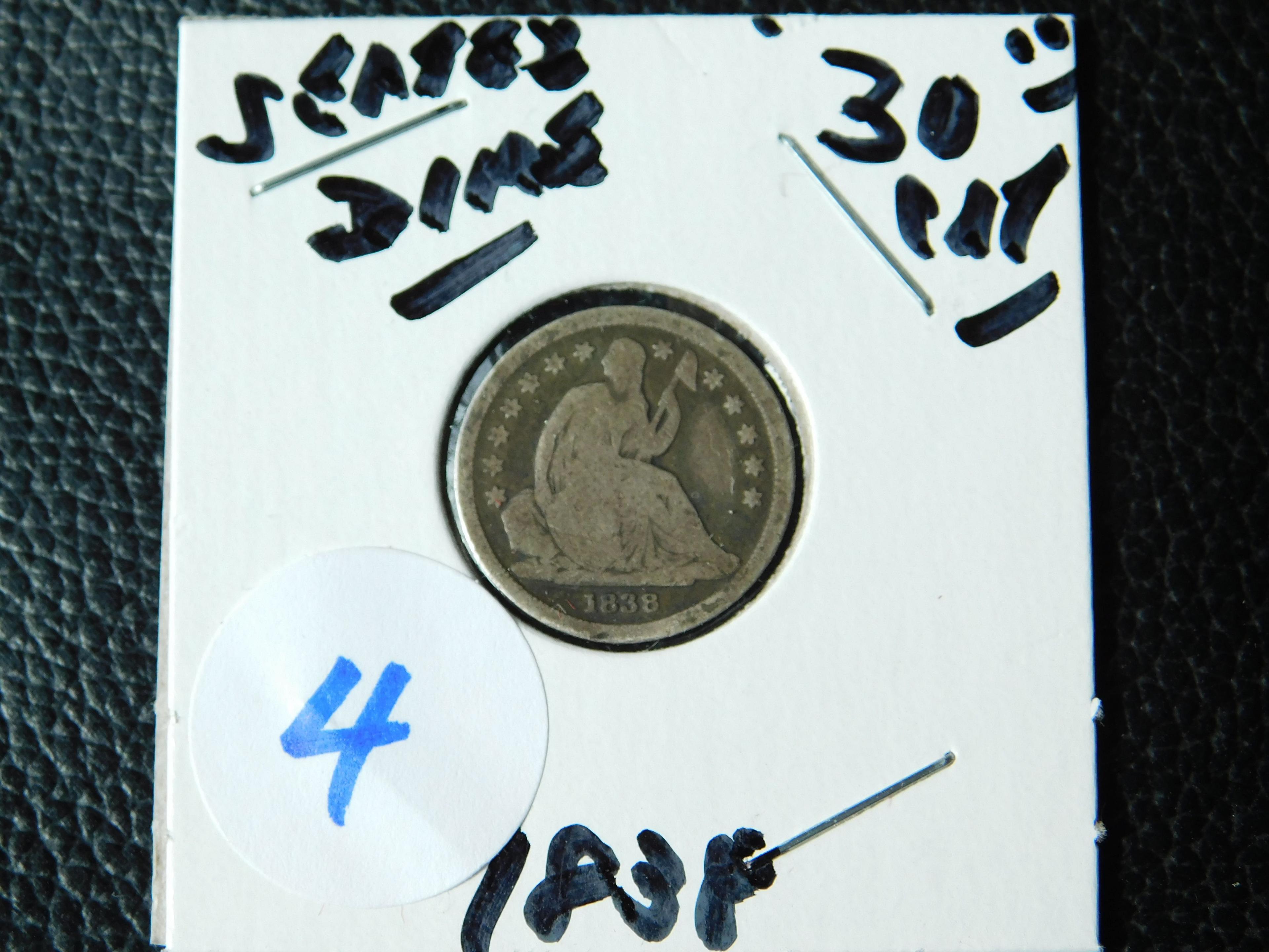 1838 SEATED DIME AG