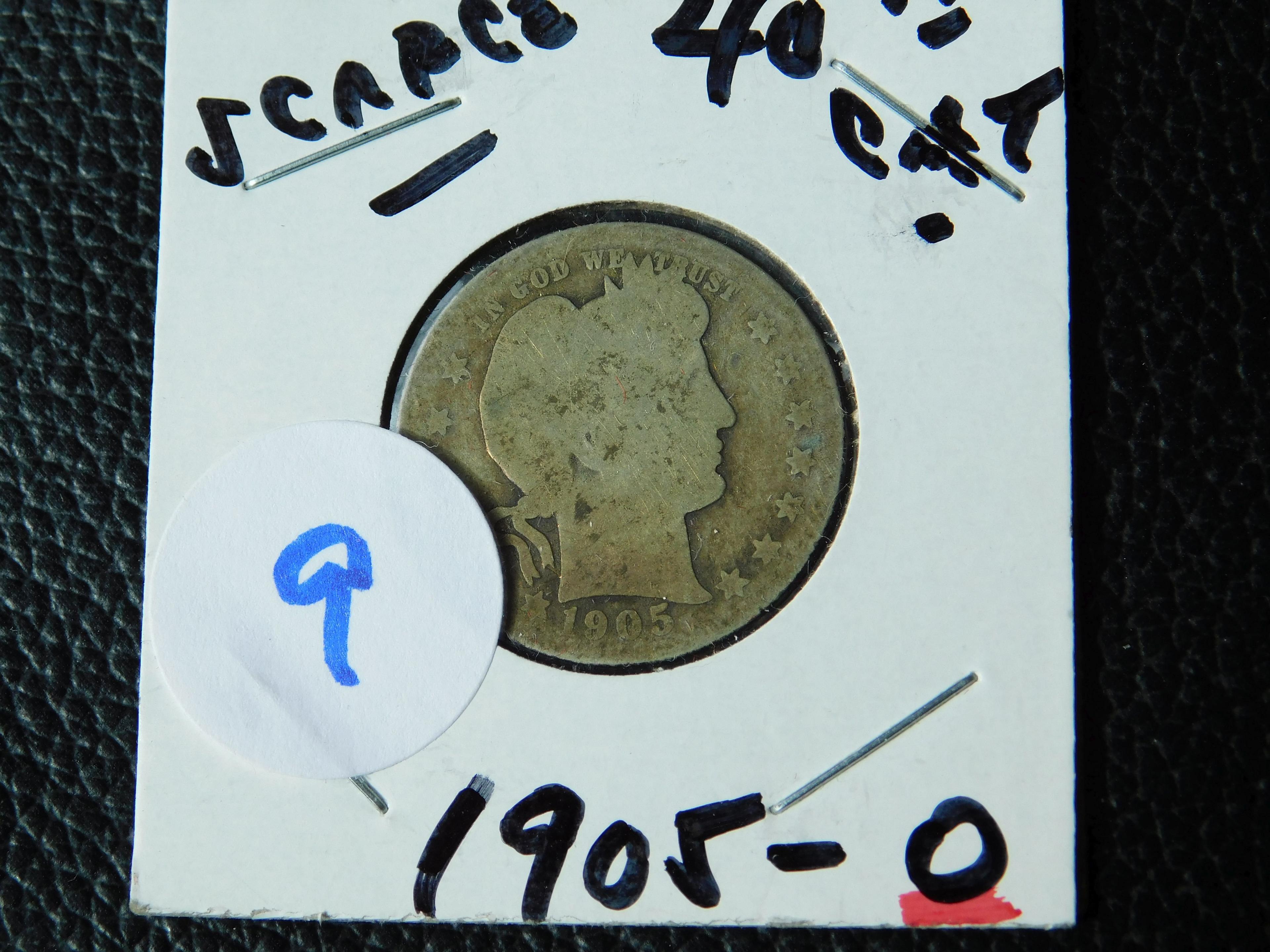 1905O BARBER QUARTER (A SEMI KEY) AG