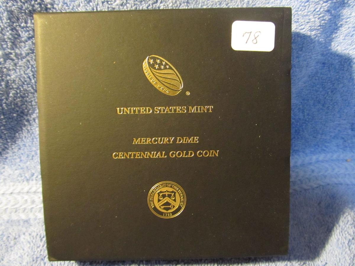 2016W MERCURY DIME CENTENNIAL GOLD COIN