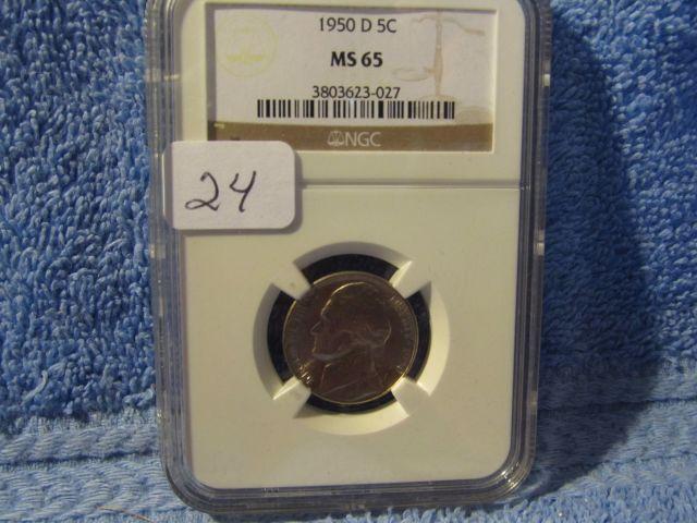 1950D JEFFERSON NICKEL (A KEY DATE) NGC MS65