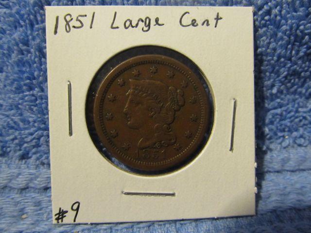 1851 LARGE CENT XF