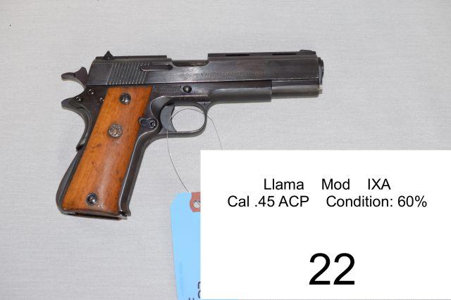 Llama    Mod I X A    Cal .45 ACP    Condition: 60%