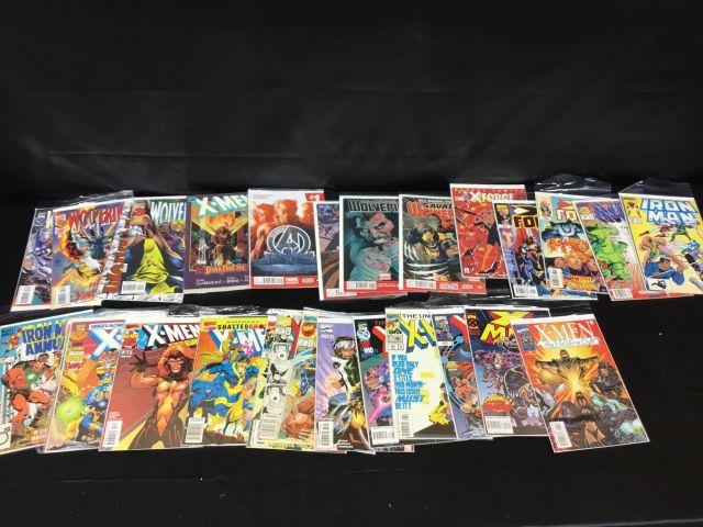 One long box of X-Men, and wolverine comic books