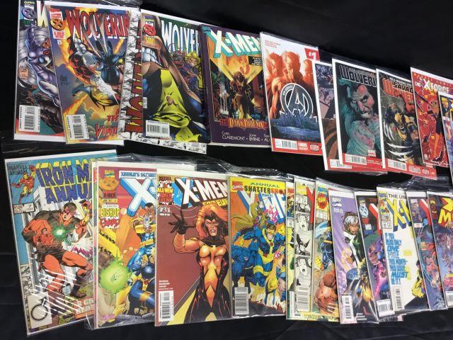 One long box of X-Men, and wolverine comic books