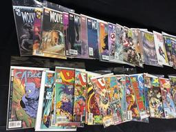 One long box of X-Men, and wolverine comic books