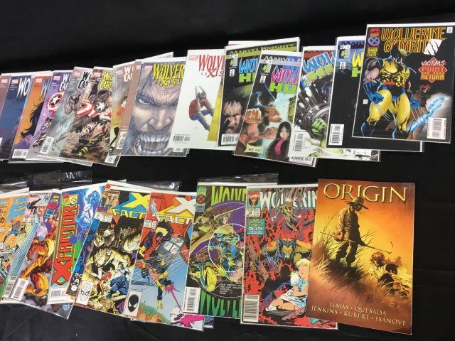 One long box of X-Men, and wolverine comic books