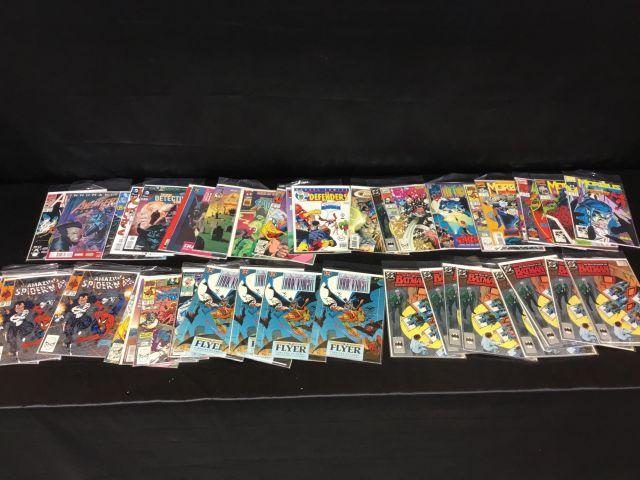 Long box of comic books