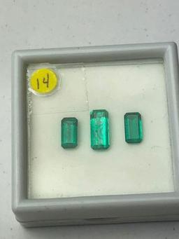 Emerald medium green larger 1.11 carat And smaller 1.35 carat total weight