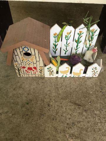 Bird Houses, Bird Cage & Bench