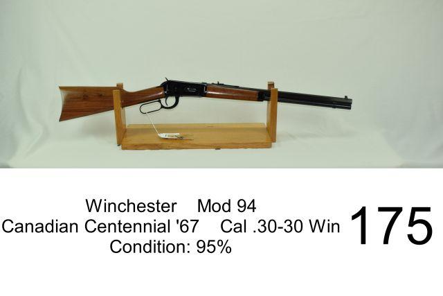 Winchester    Mod 94    Canadian Centennial '67    Cal .30-30 Win    Condition: 95%