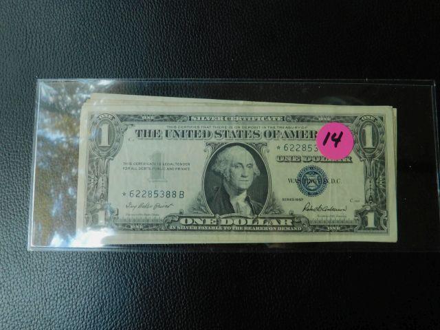 5-1957 $1. SILVER CERTIFICATES (4-STARS) XF-UNC