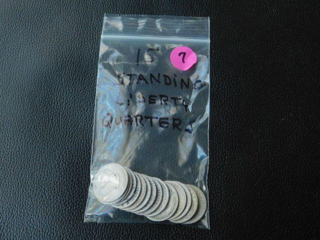 BAG OF 15 STANDING LIBERTY QUARTERS