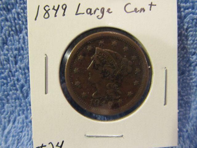 1849 LARGE CENT XF