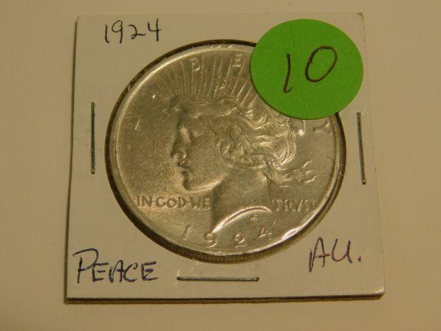 1924 PEACE DOLLAR AU