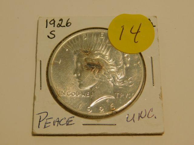 1926S PEACE DOLLAR AU