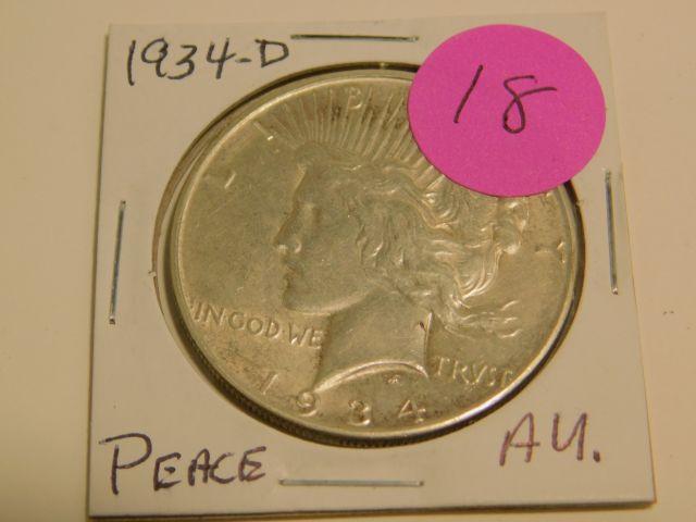 1934D PEACE DOLLAR XF