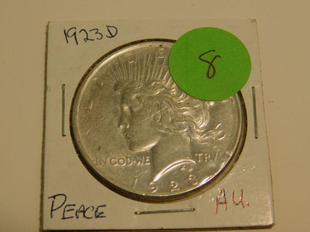 1923D PEACE DOLLAR AU