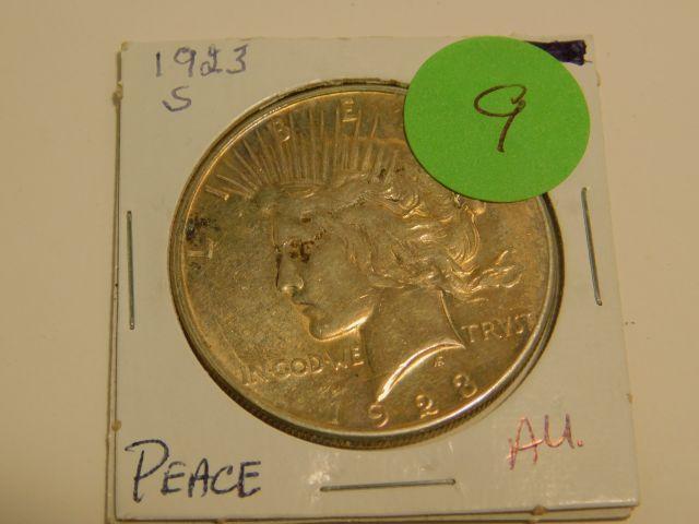 1923S PEACE DOLLAR AU