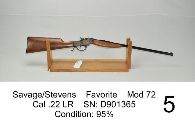 Savage/Stevens    Favorite    Mod 72    Cal .22 LR    SN: D901365    Condition: 95%