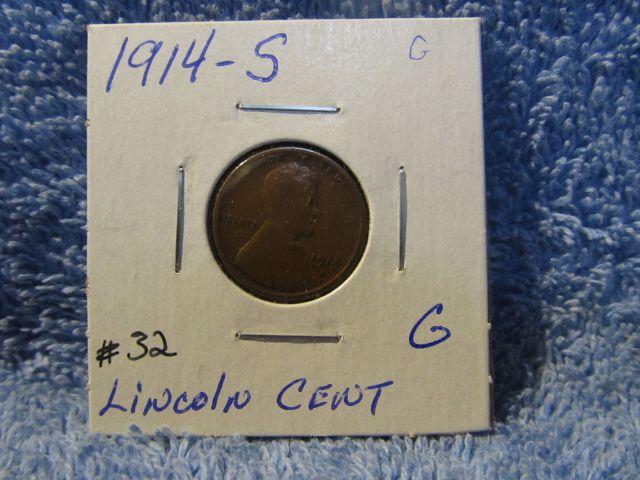 1914S LINCOLN CENT F