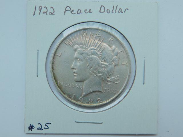 1922 PEACE DOLLAR XF