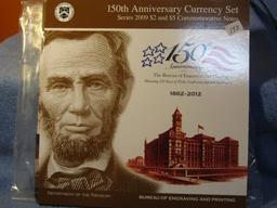 2012 U.S. 150TH. ANNIVERSARY CURRENCY SET RARE