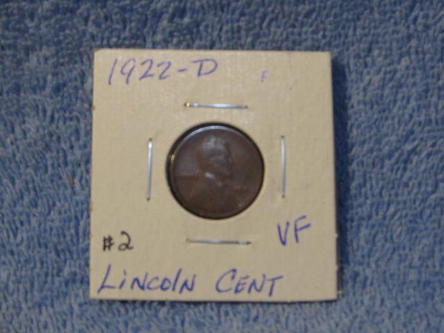 1922D LINCOLN CENT VF