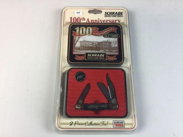 Schrade 100th Anniversary Knife &amp; Tin