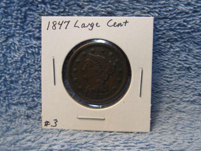 1847 LARGE CENT VF