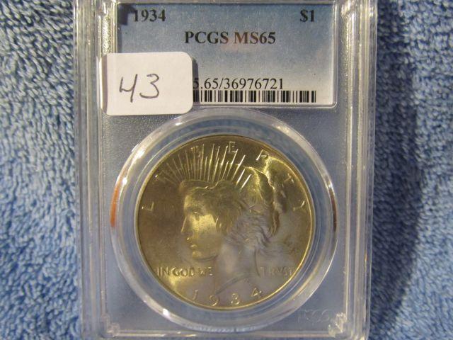 1934 PEACE DOLLAR PCGS MS65