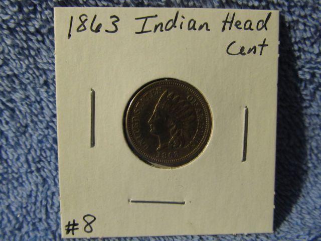 1863 INDIAN HEAD CENT XF+